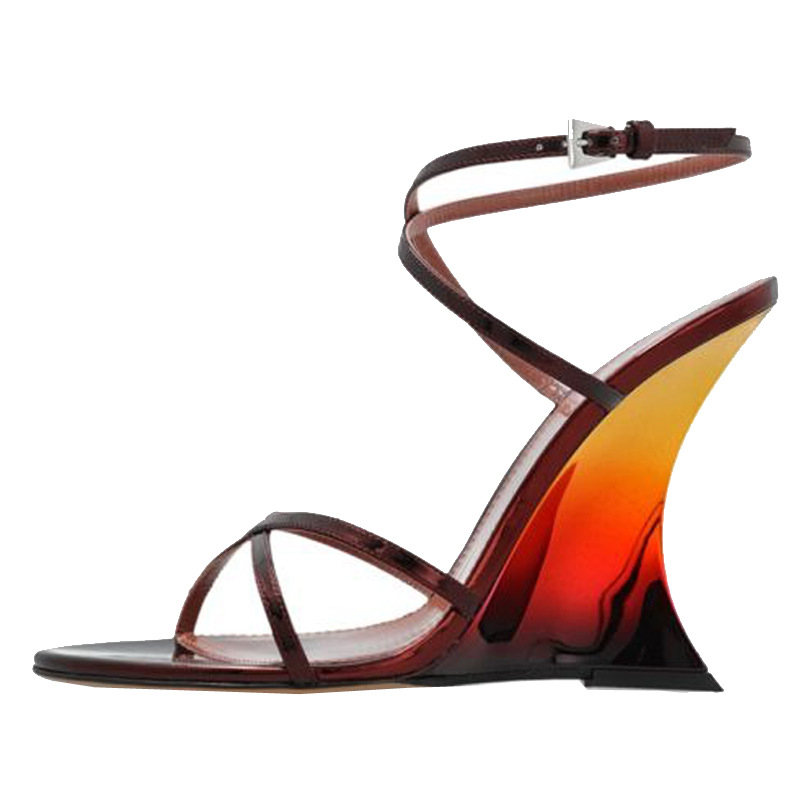 Women Fashion Show - New Open Toe Cross Strap Gradient