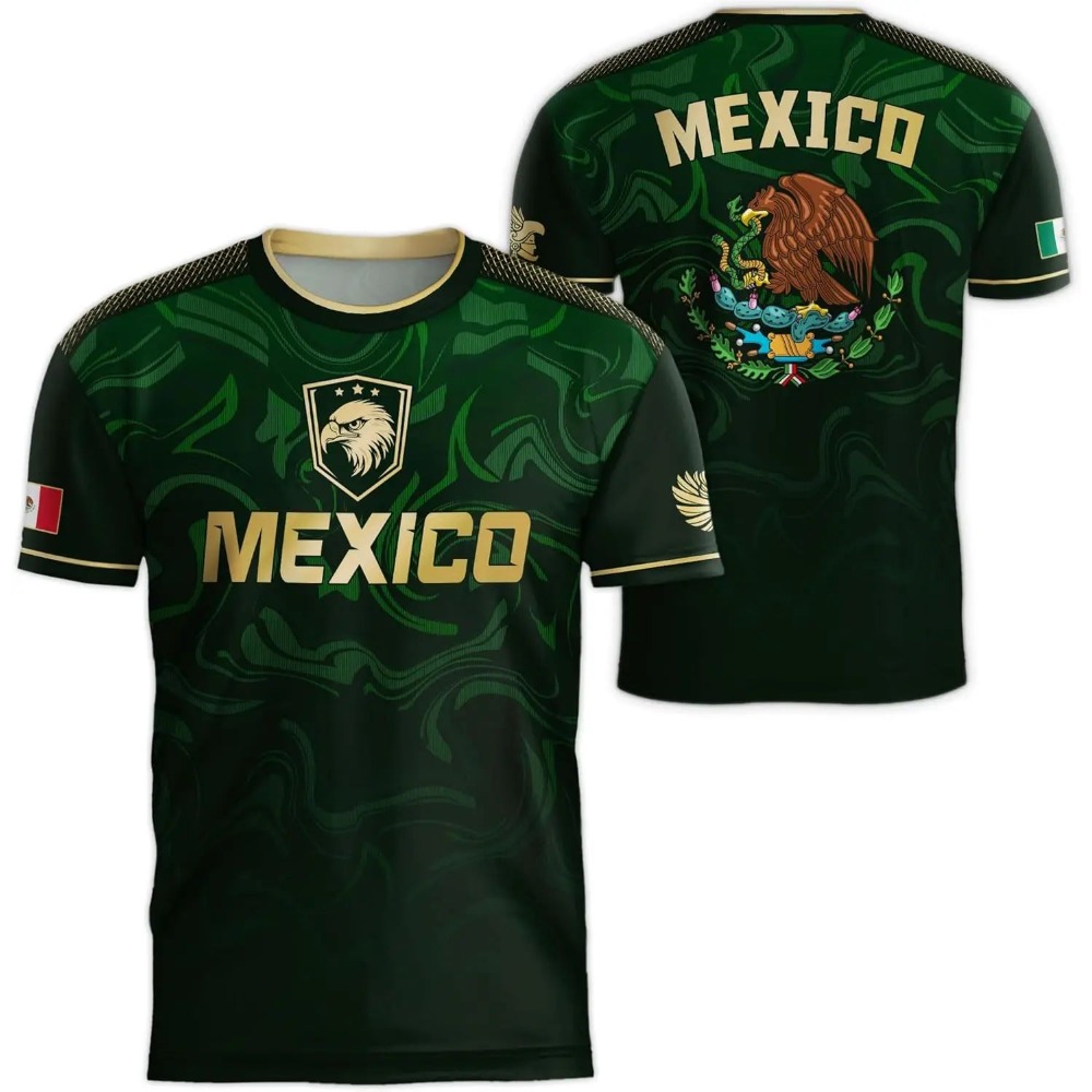 Women Fashion Images - 2026 Mexico National Flag Print T