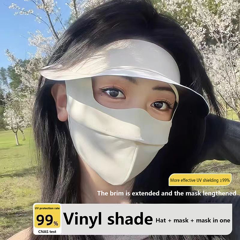 Women'S Fashion Visor - Polyester Ice Silk Mask Portable Sunshade
