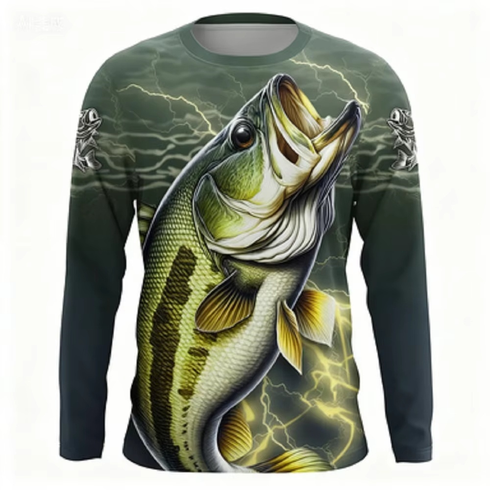 Women Fashion Images - Fashionable Bass Pattern Crew Neck Long