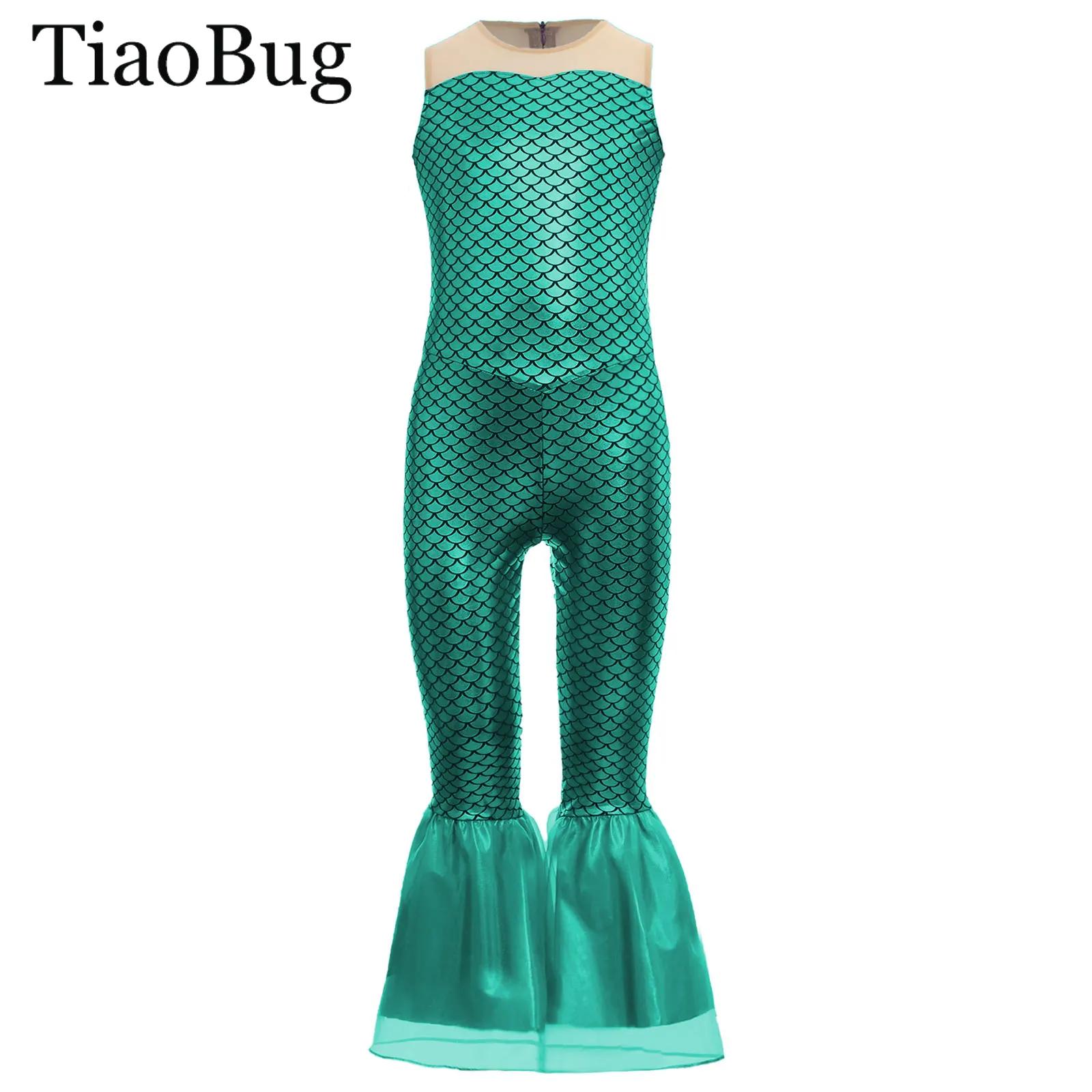 Sleeveless Jumpsuit - Girls Halloween Mermaid Cosplay Costume Jumpsuit