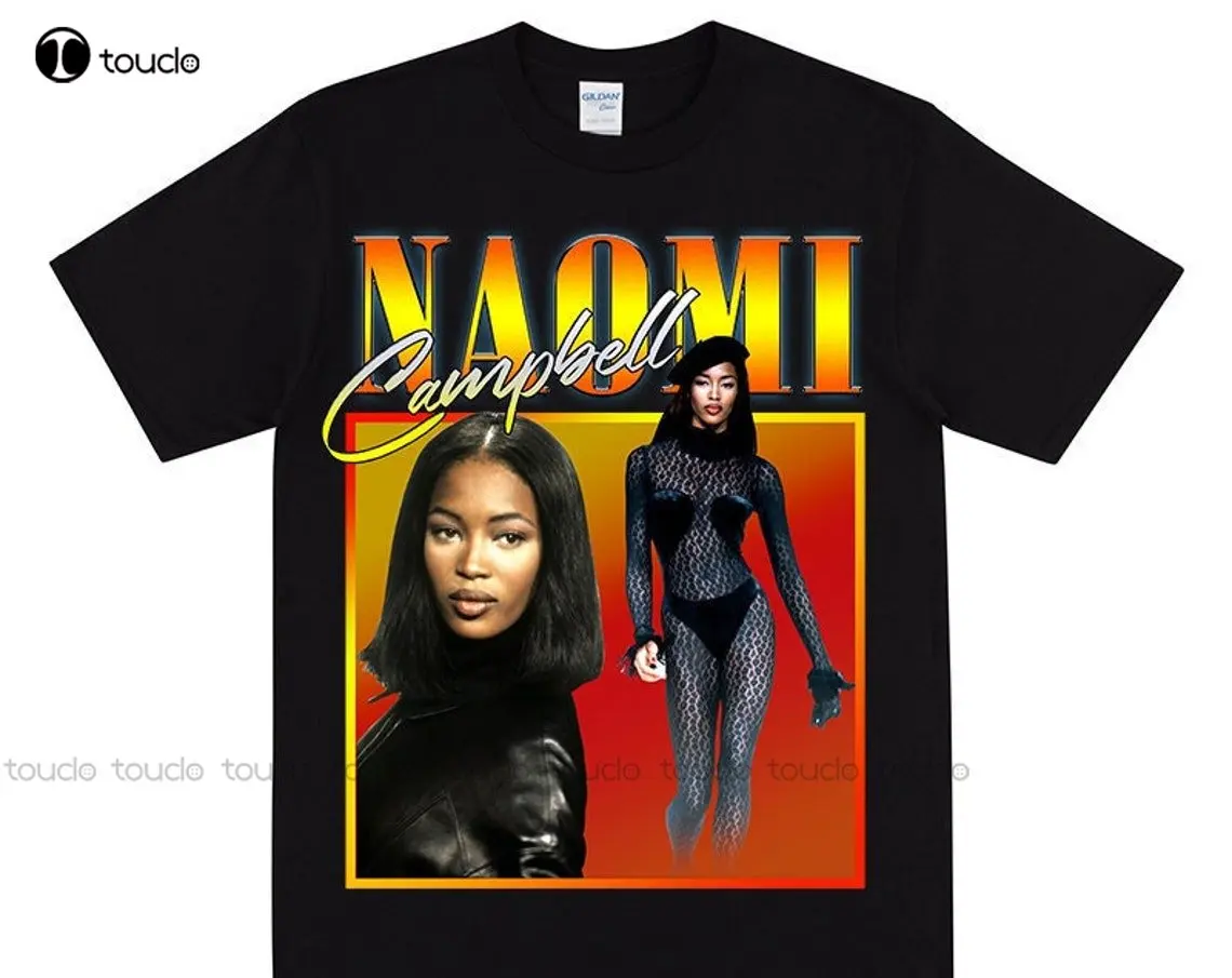 Women'S Fashion Magazine - Naomi T-Shirt Black Supermodel Vintage 1990S