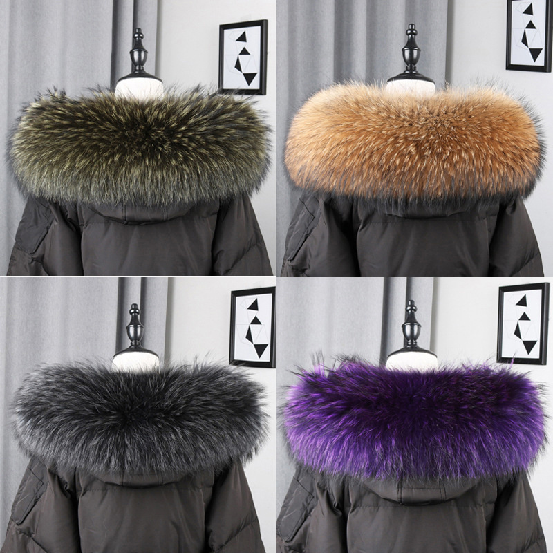 Women'S Fashion Visor - 100% Real Fur Collar Coat Winter