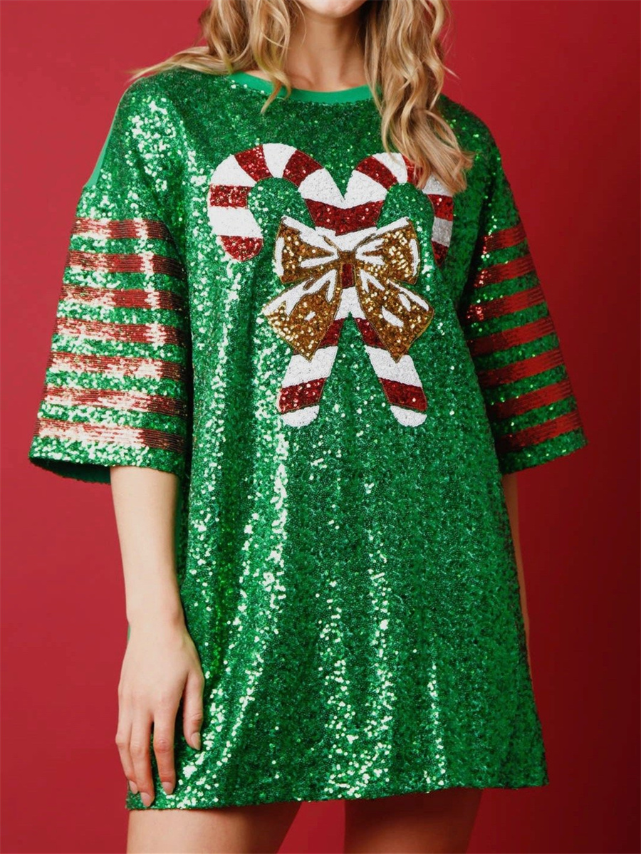 Women'S Fashion Rugby Top - Women Sequined Long T-Shirts Loose Sporty