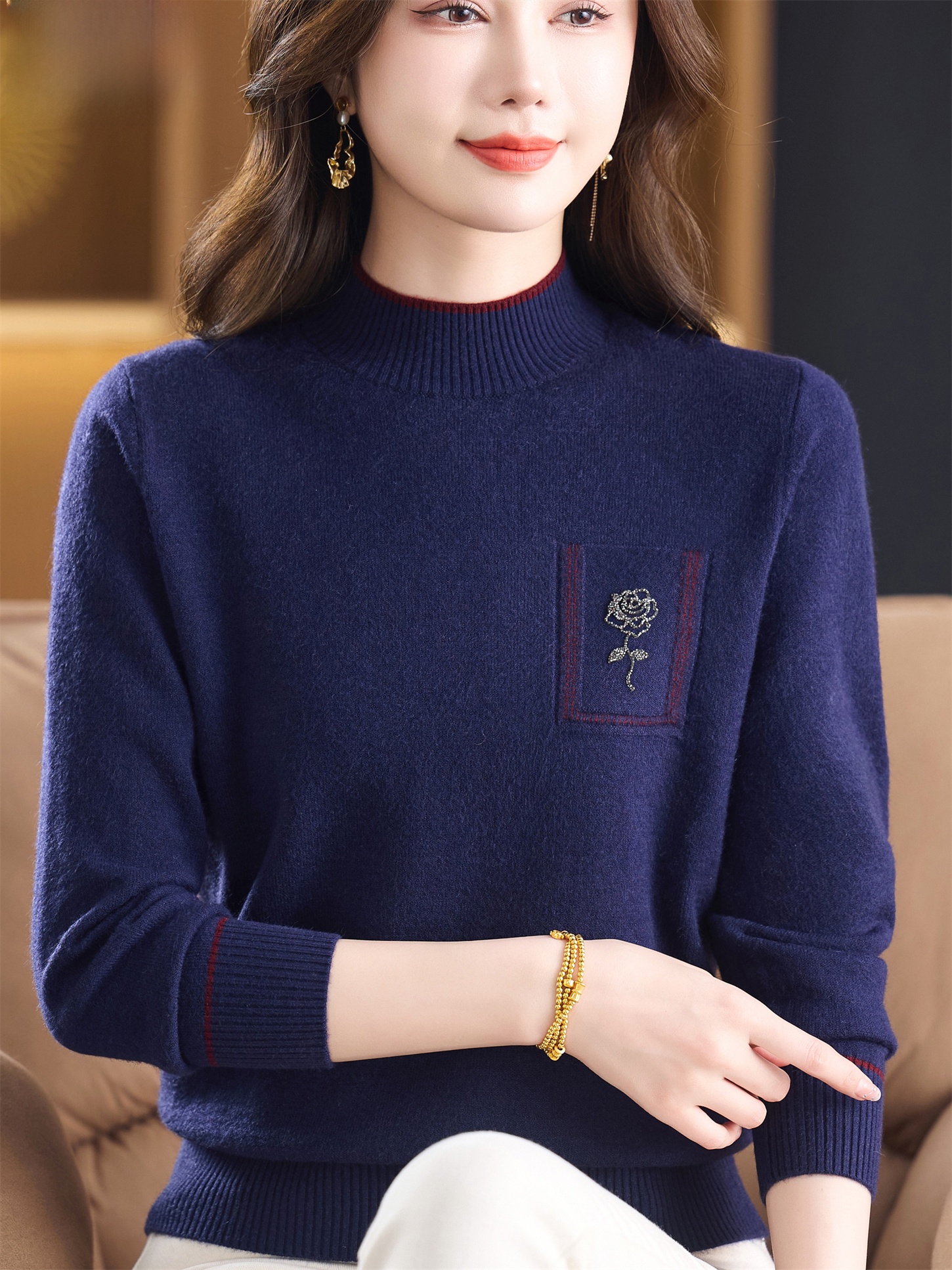 Slimming Effect Woolen Sweater - Women Fashion Over 60 recensione e prezzo