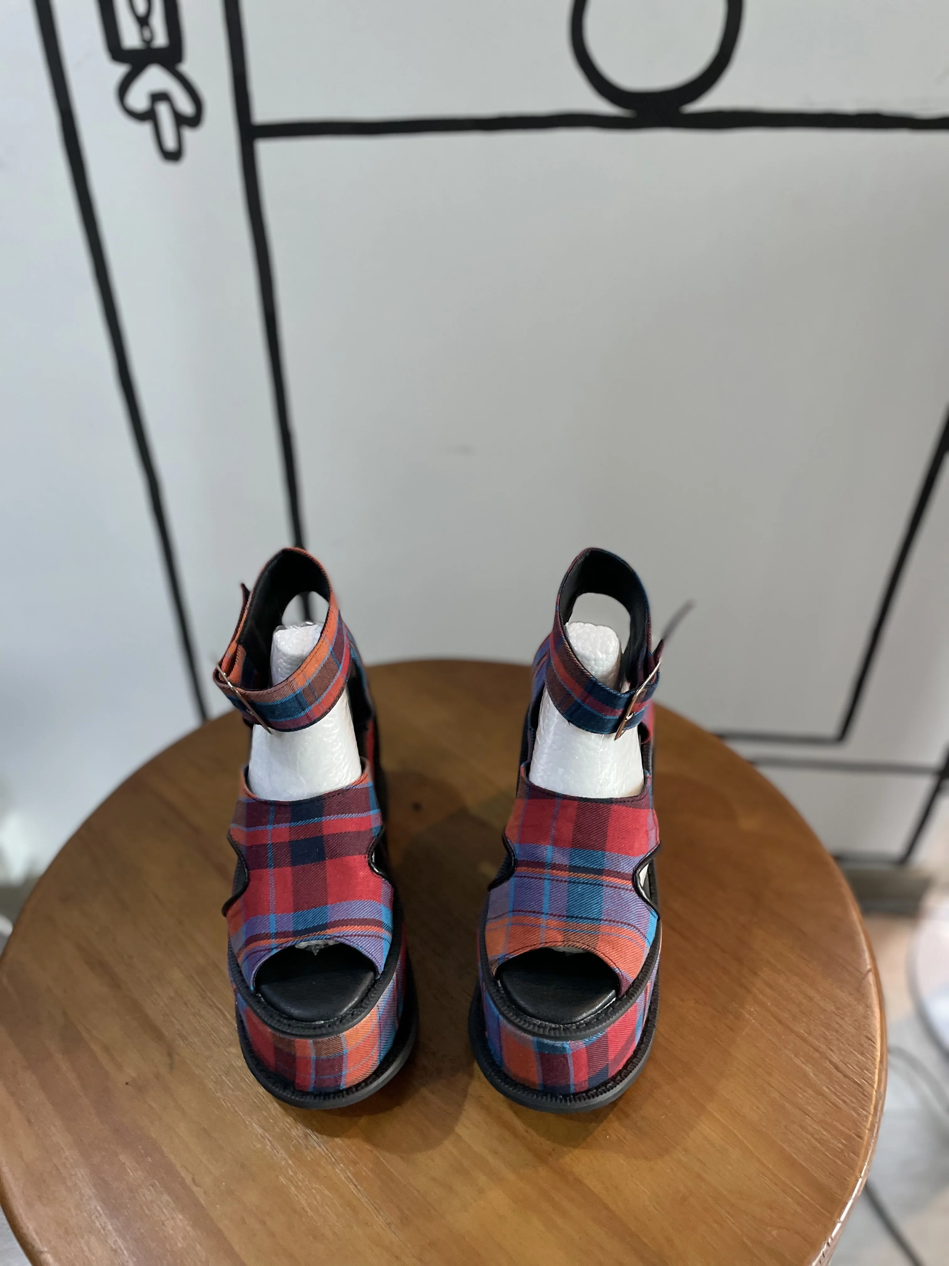 Platform Plaid Buckle Strap Sa - Women Fashion Show recensione e prezzo