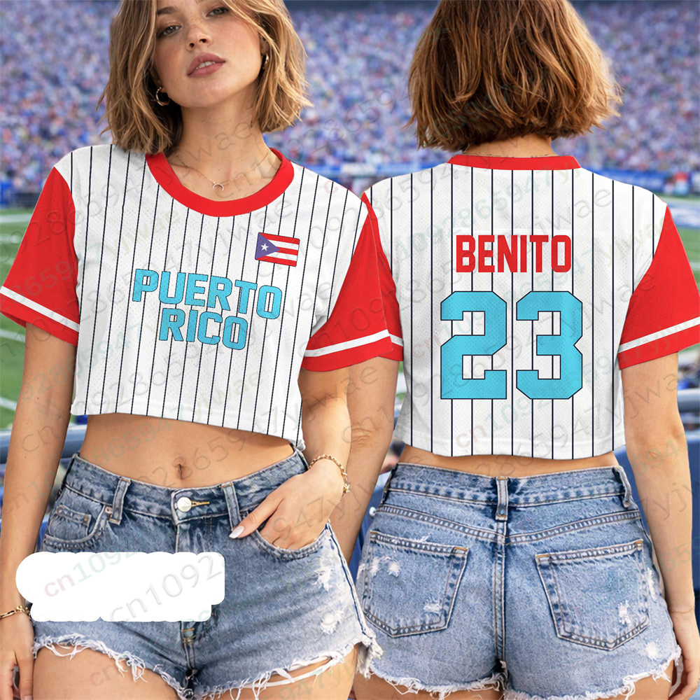 Puerto Rico Crop Top Jersey Pu - Women'S Fashion Rugby Top recensione e prezzo