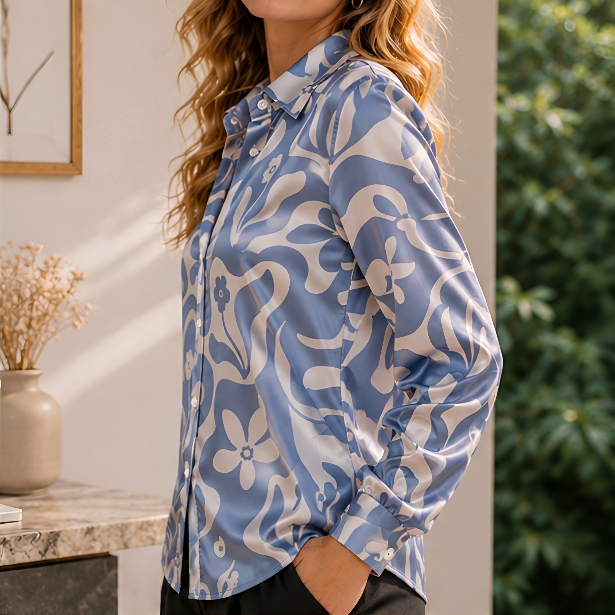 Women Green Satin Blouse White - Women Fashion Images recensione e prezzo