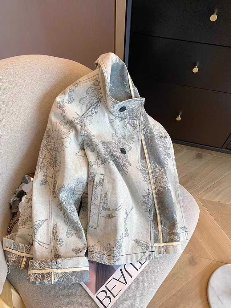 Women Light Grey Print Denim J - Women'S Fashion In The 90S recensione e prezzo