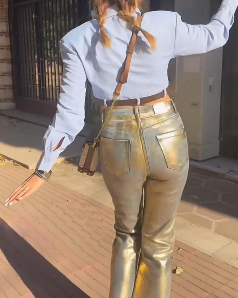 High Waist Gilded Coated Loose - Women'S Fashion Gilded Age recensione e prezzo