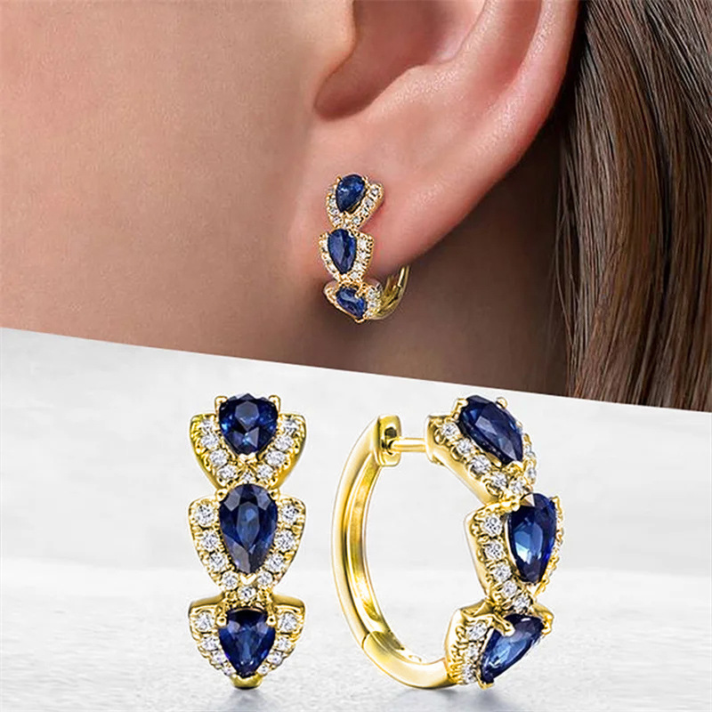 New Klein Blue Zircon Hoop Ear - Women'S Fashion Magazine recensione e prezzo
