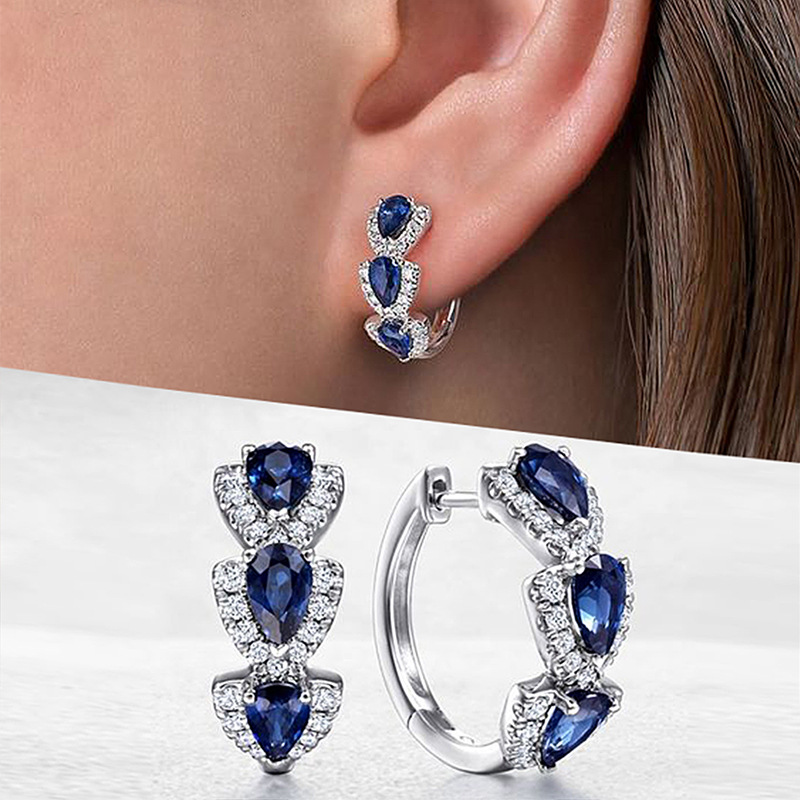 New Klein Blue Zircon Hoop Ear - Women'S Fashion Magazine recensione e prezzo