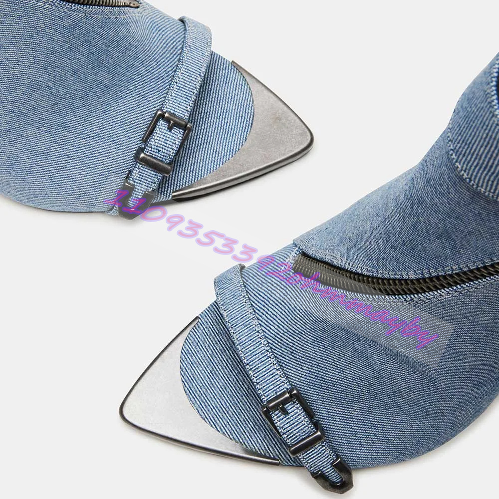 Summer Blue Denim Pointed-Toe  - Women'S Fashion Boots recensione e prezzo