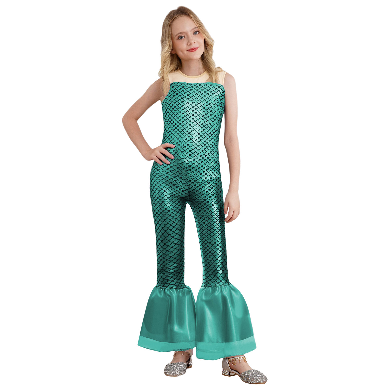 Girls Halloween Mermaid Cospla - Sleeveless Jumpsuit recensione e prezzo