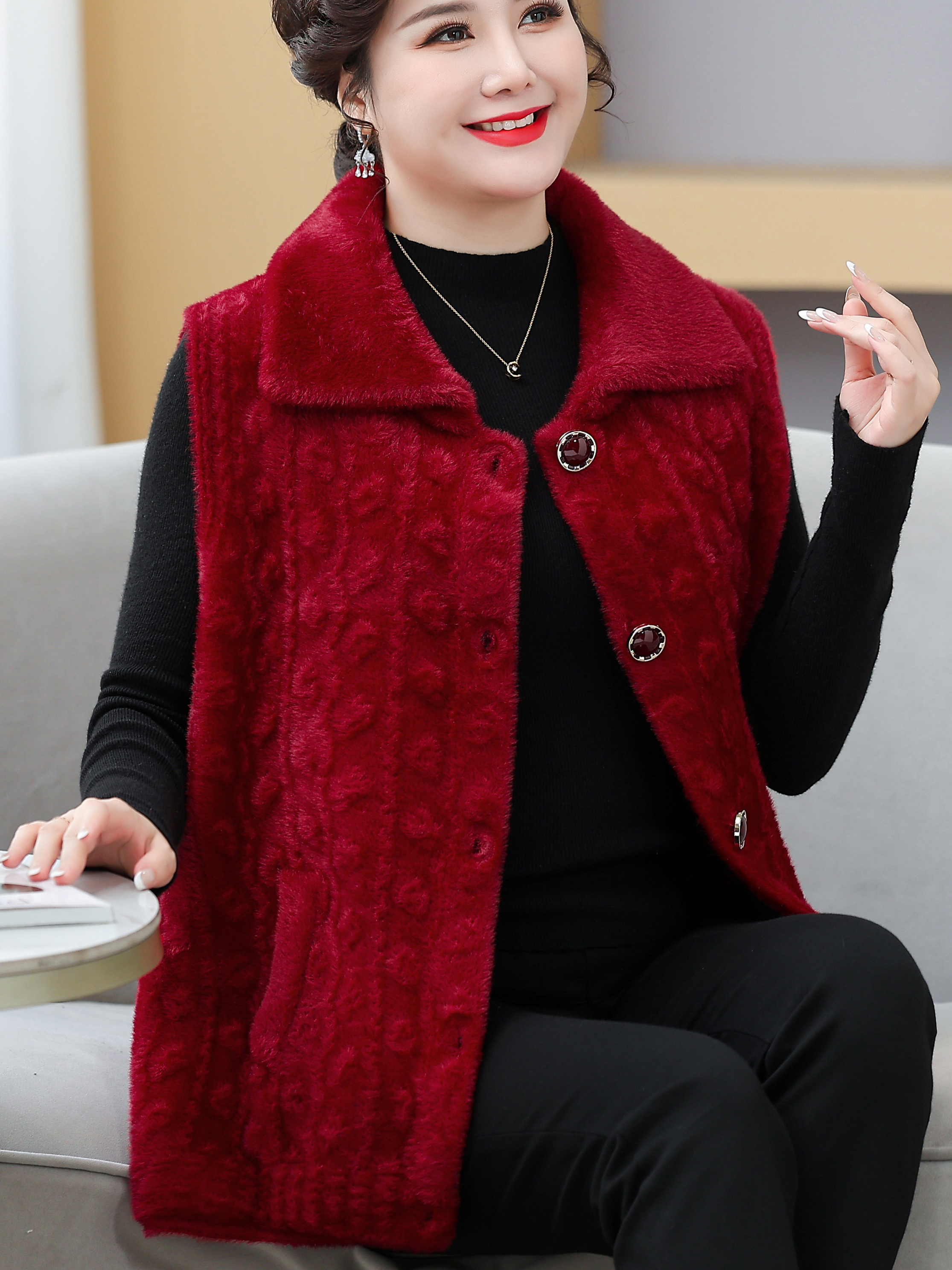 Thickened Woolen Coat for Midd - Women Fashion Over 60 recensione e prezzo