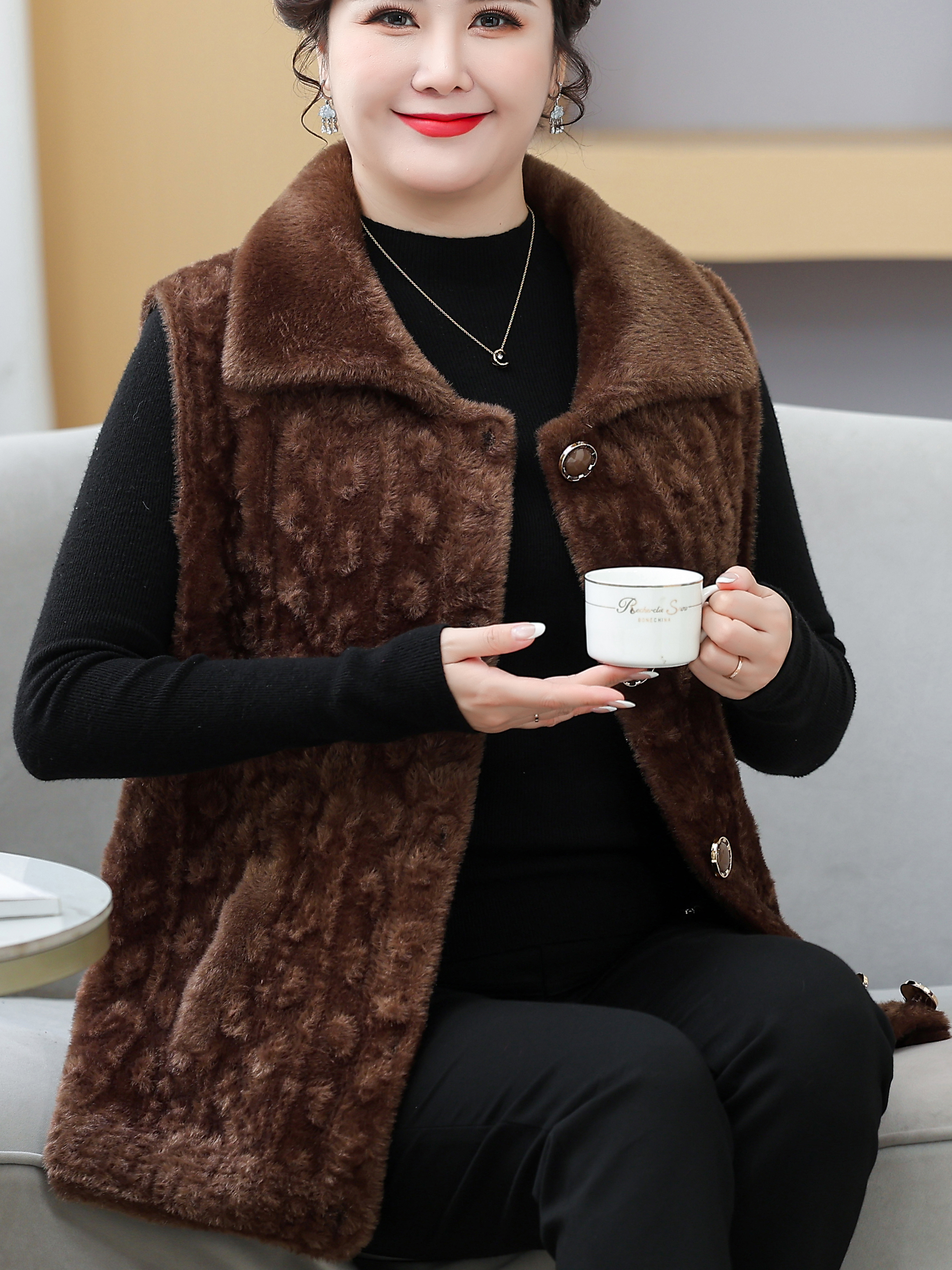 Thickened Woolen Coat for Midd - Women Fashion Over 60 recensione e prezzo