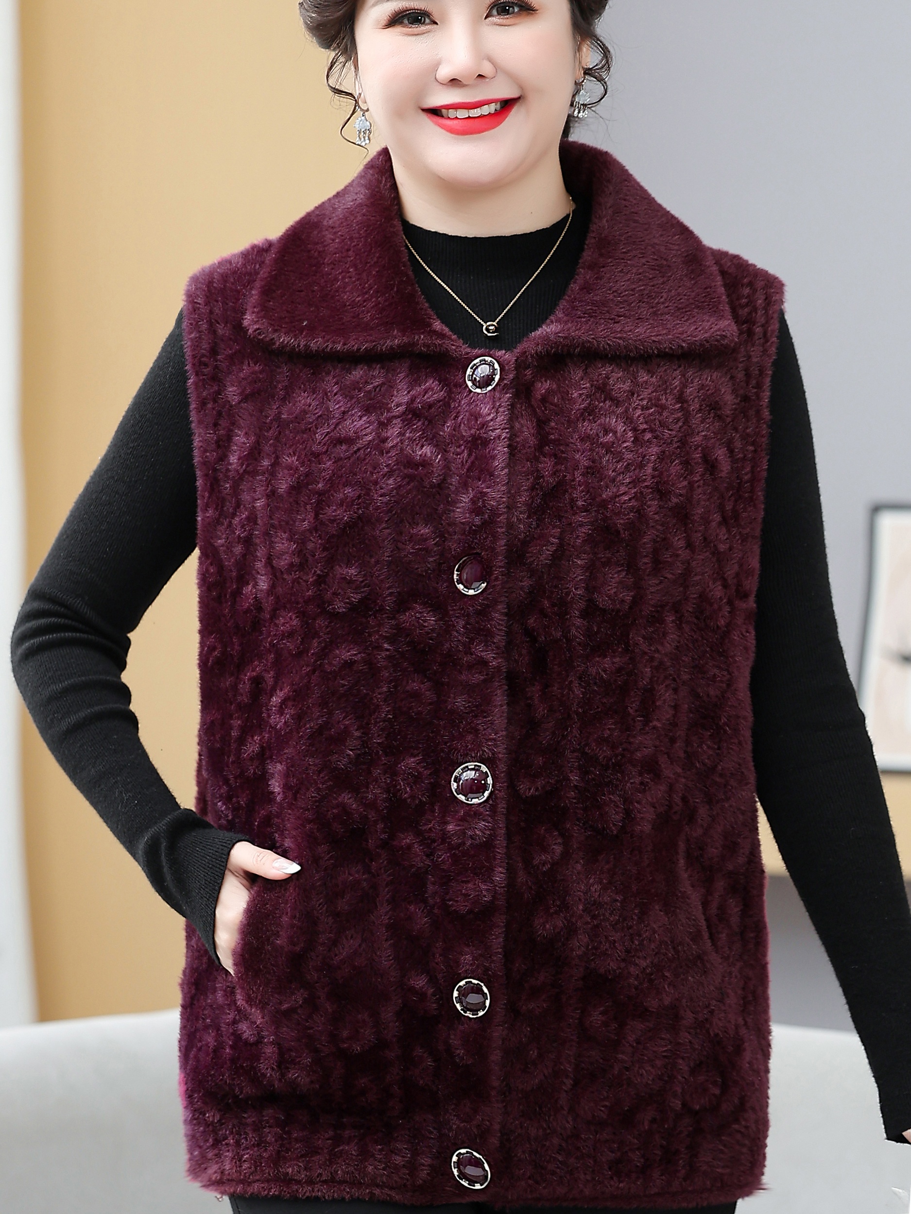 Thickened Woolen Coat for Midd - Women Fashion Over 60 recensione e prezzo