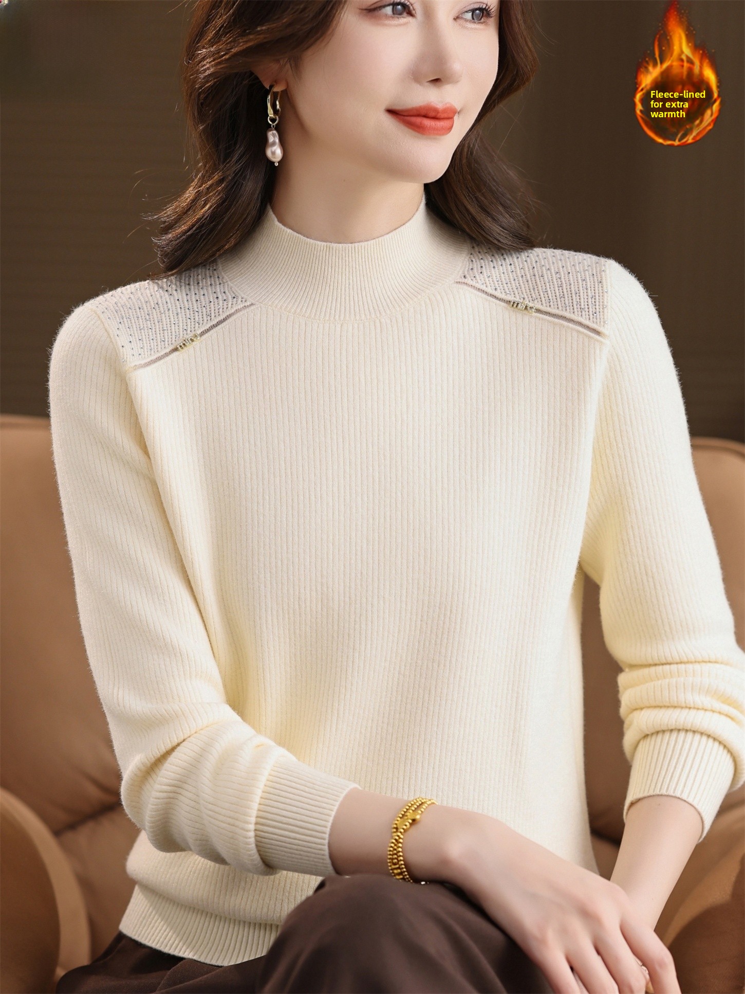 Thickened Fleece Lined Knitted - Women Fashion Over 60 recensione e prezzo