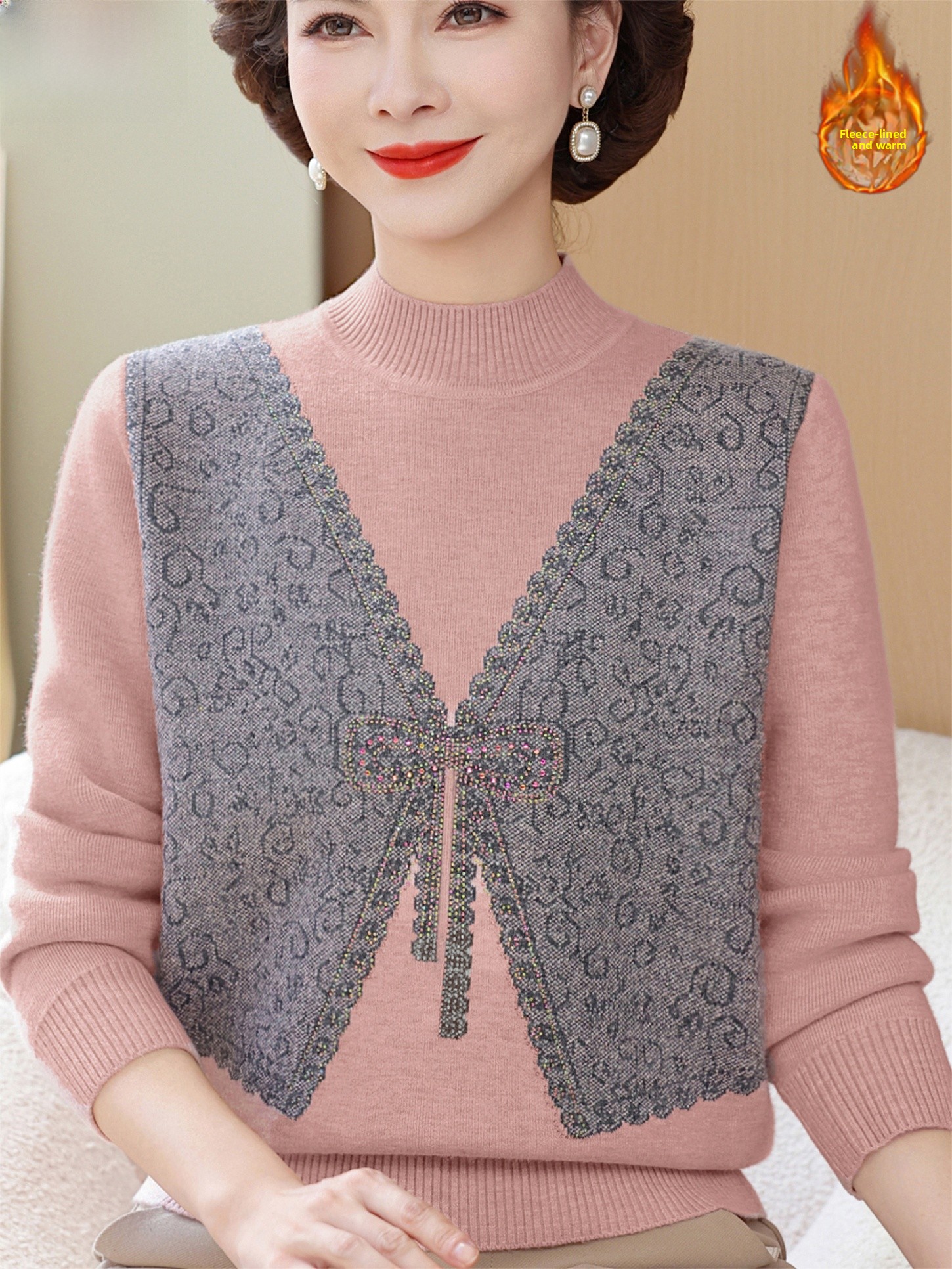 Thickened Fleece Winter Knitte - Women Fashion Over 60 recensione e prezzo