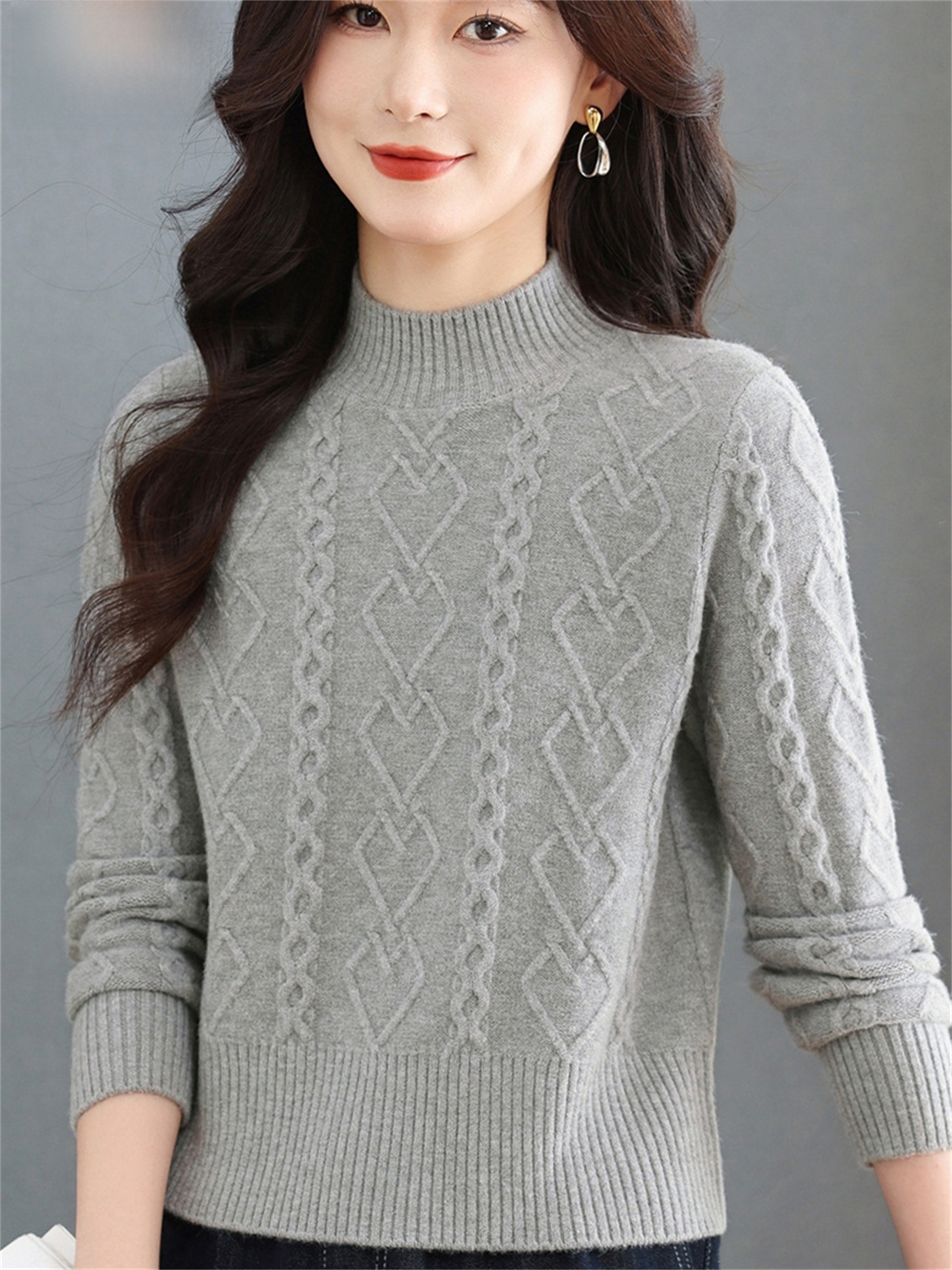Fashionable Knitted Woolen Swe - Women Fashion Over 60 recensione e prezzo