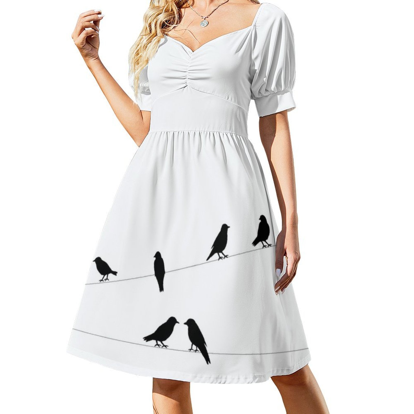 Birds Boho Chic Dress Elegant  - Women Fashion Vector recensione e prezzo