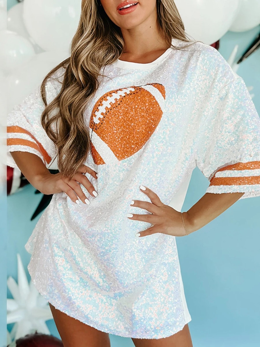 Women Sequined  Long T-Shirts  - Women'S Fashion Rugby Top recensione e prezzo