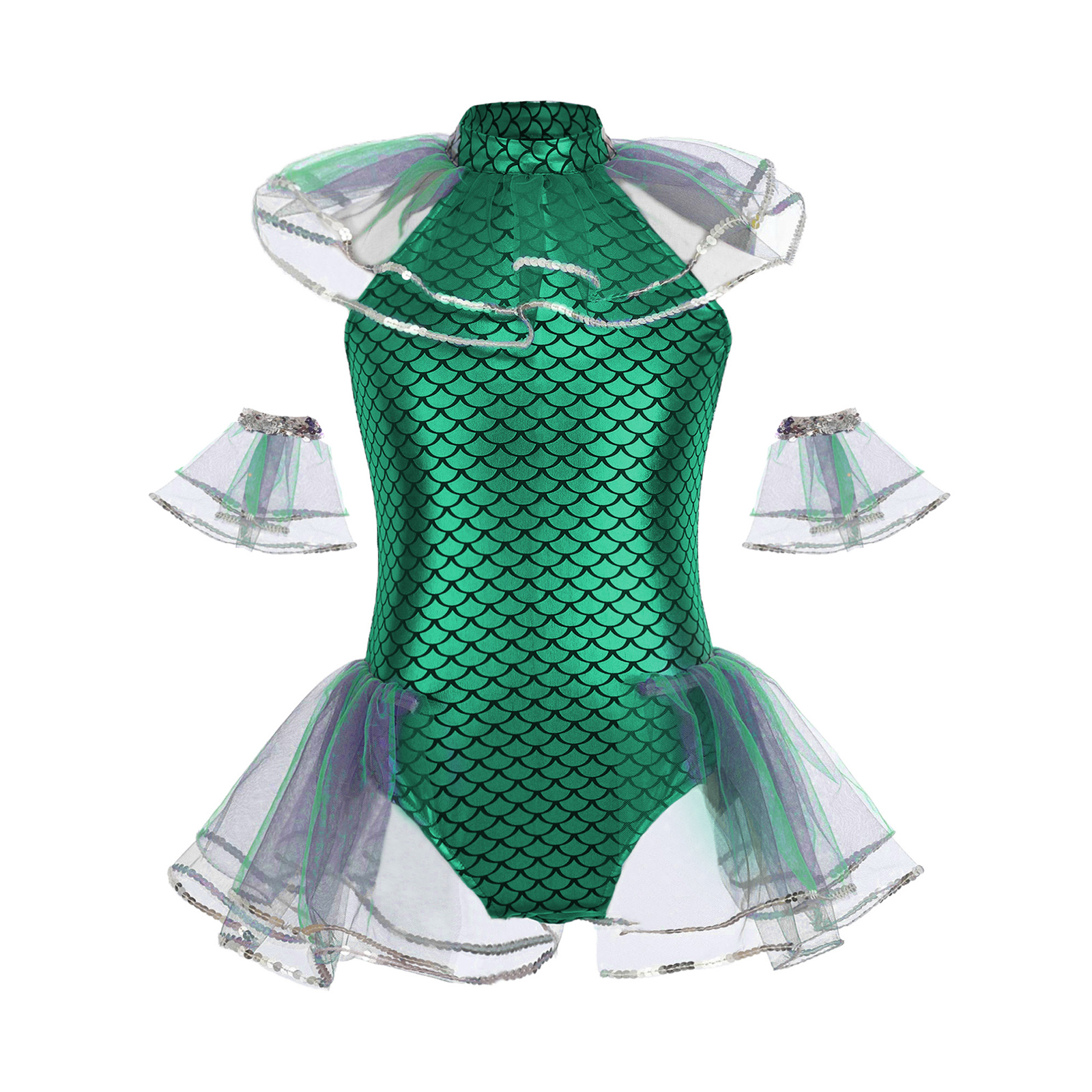 Halloween Mermaid Cosplay Cost - Sleeveless Jumpsuit recensione e prezzo