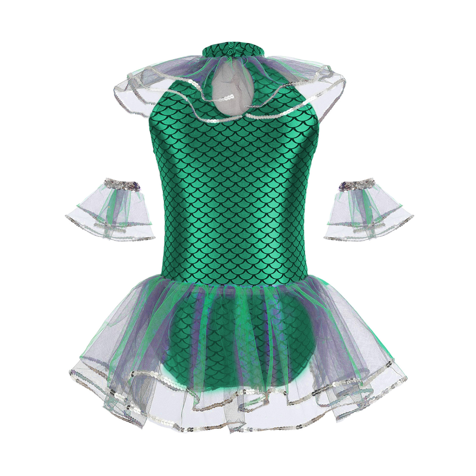 Halloween Mermaid Cosplay Cost - Sleeveless Jumpsuit recensione e prezzo