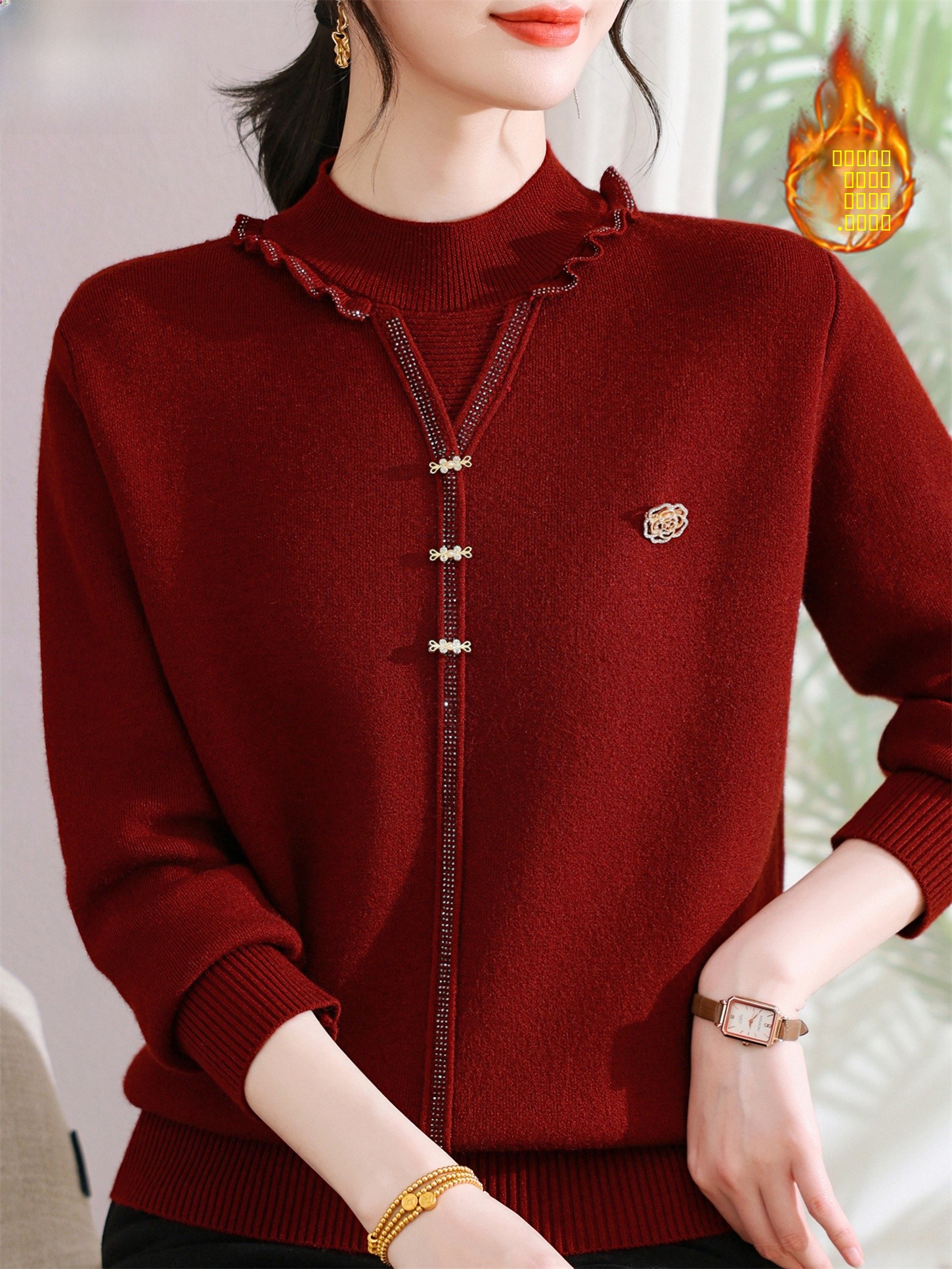 Thickened Fleece Knitted Sweat - Women Fashion Over 60 recensione e prezzo