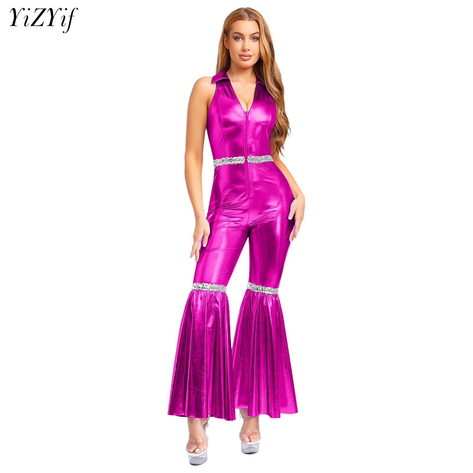 Women 70s Disco Bodysuit Hallo - Sleeveless Jumpsuit recensione e prezzo