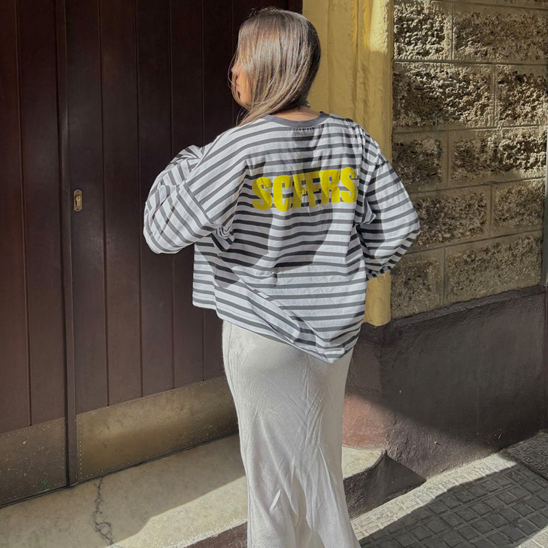 SCFFRS Striped Sweatshirt Tops - Women Fashion Images recensione e prezzo