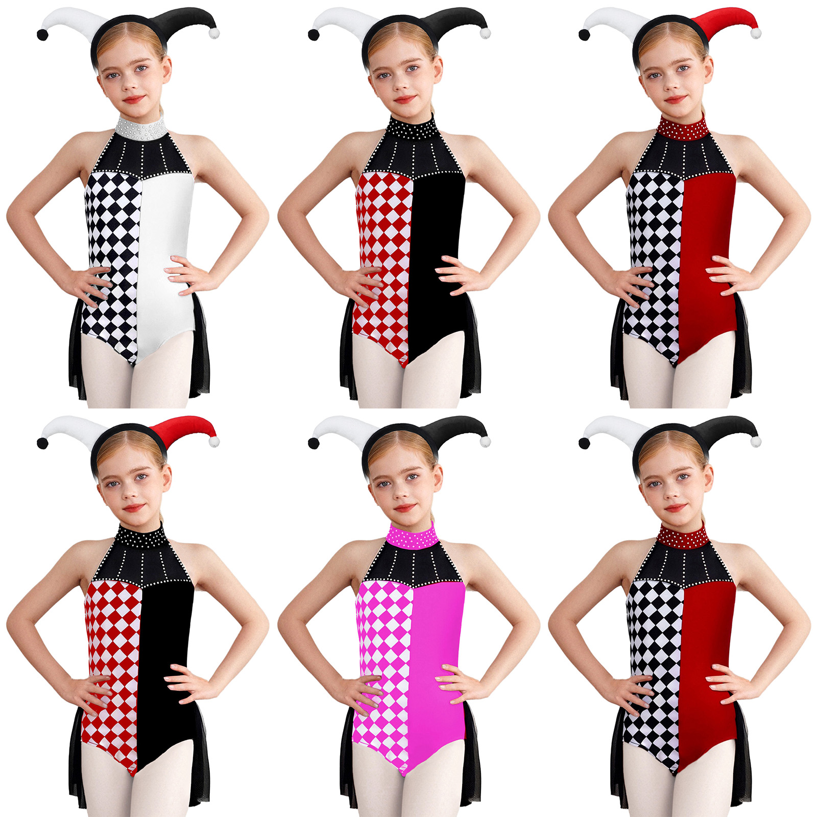 Kids Girls Clown Costume Hallo - Sleeveless Jumpsuit recensione e prezzo