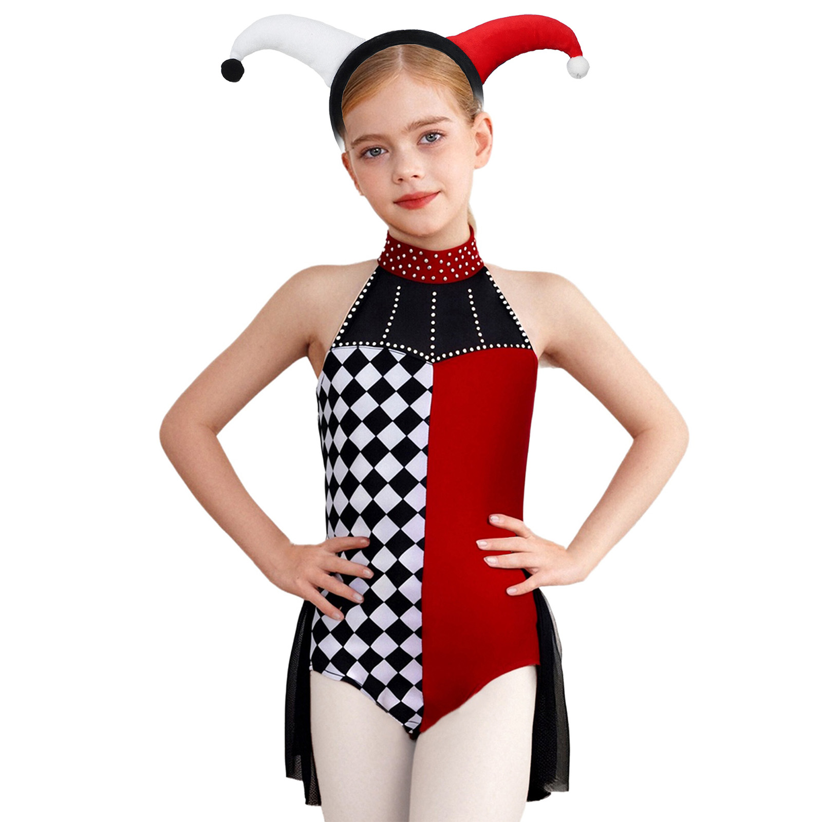 Kids Girls Clown Costume Hallo - Sleeveless Jumpsuit recensione e prezzo