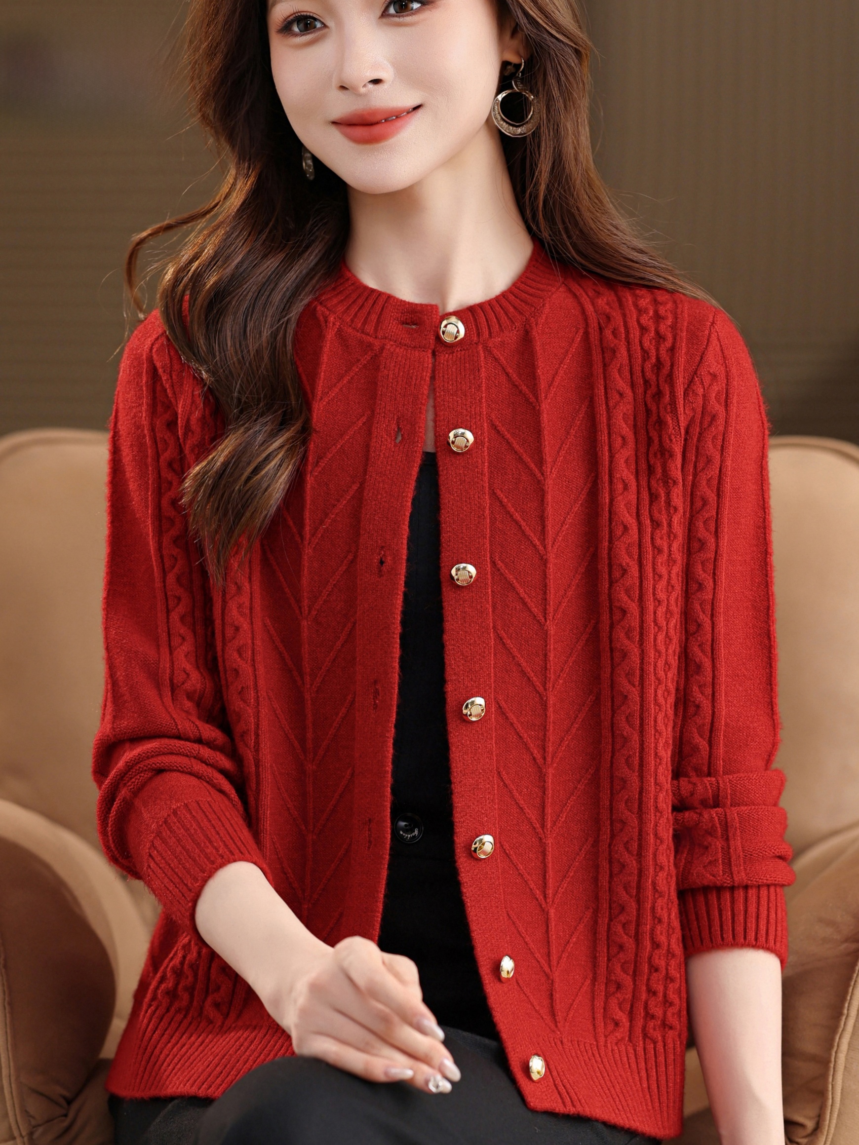 Thickened Knitted round Neck O - Women Fashion Over 60 recensione e prezzo