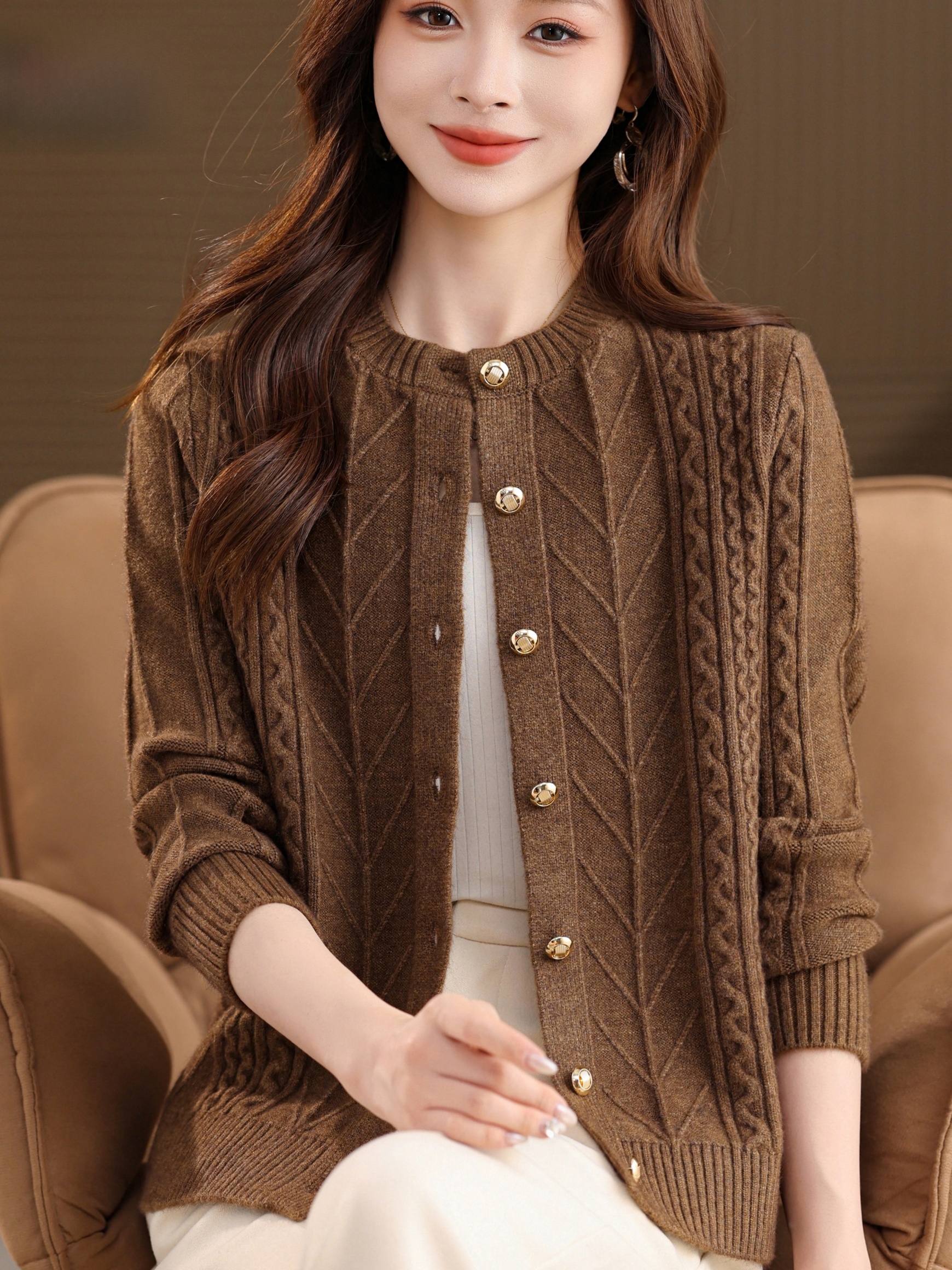 Thickened Knitted round Neck O - Women Fashion Over 60 recensione e prezzo